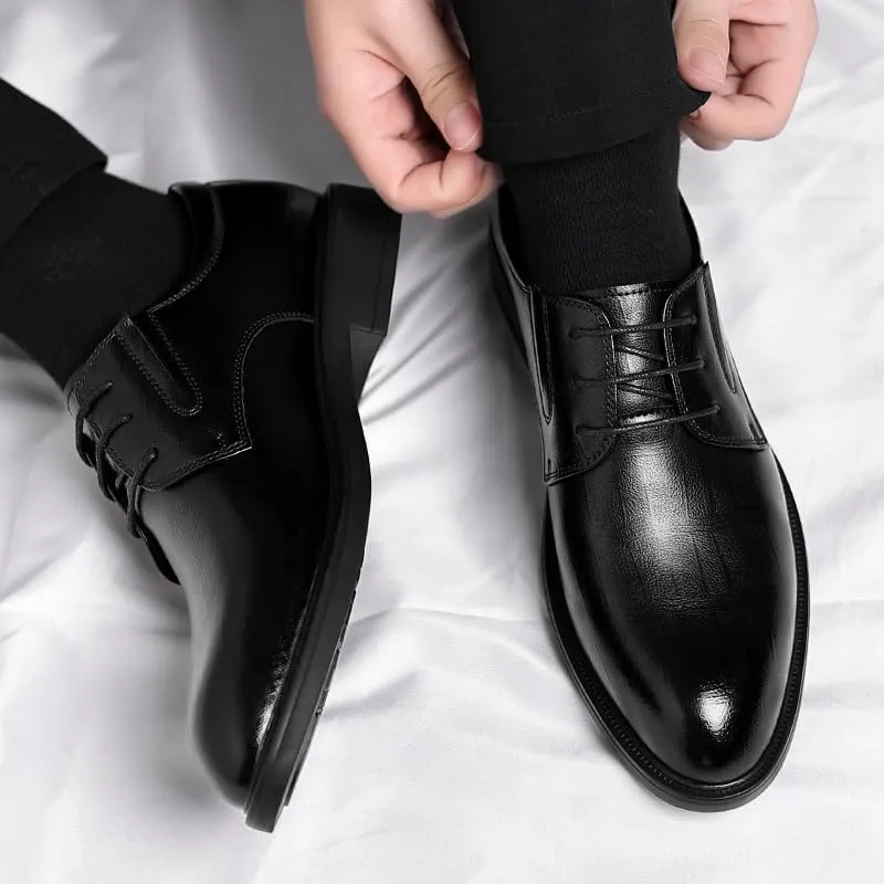 Mens 3.2 Inches Taller Height Increasing Shoes Formal Dress Shoe, Men's Elevator Casual Business