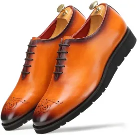 Men's Dress Shoes - Lightweight Handcrafted Full Grain Leather Oxfords, Business Casual Dress Shoes, AirFlexLite Sneakers