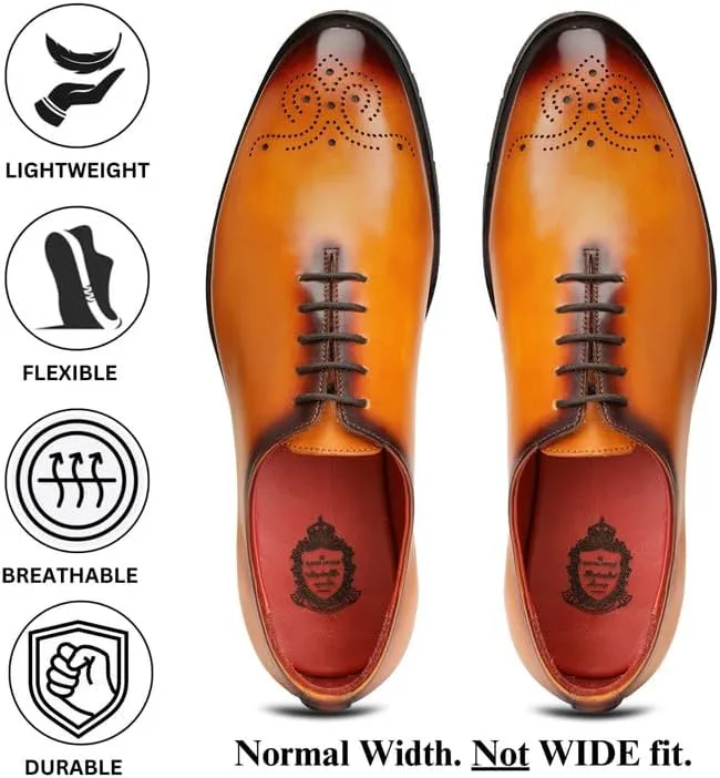 Men's Dress Shoes - Lightweight Handcrafted Full Grain Leather Oxfords, Business Casual Dress Shoes, AirFlexLite Sneakers