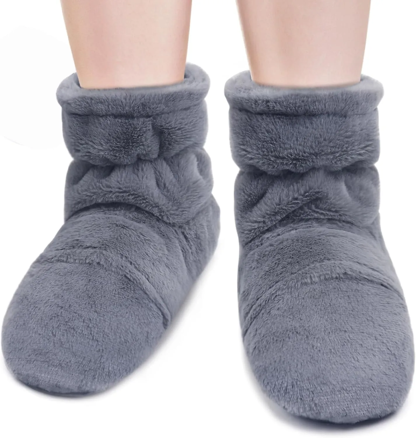 Microwavable Booties and Feet Warmers for Women & Men FSA or HSA Eligible Microwave Heated Foot Warmer Moist Heat Therapy for Cold Feet Relieving Stiffness, Plantar Fascitis, Washable, L