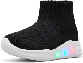 MORENDL Toddler Light Up Walking Shoes Baby Non-Slip Sock Shoes Toddler Slip On Sneakers Boys & Girls