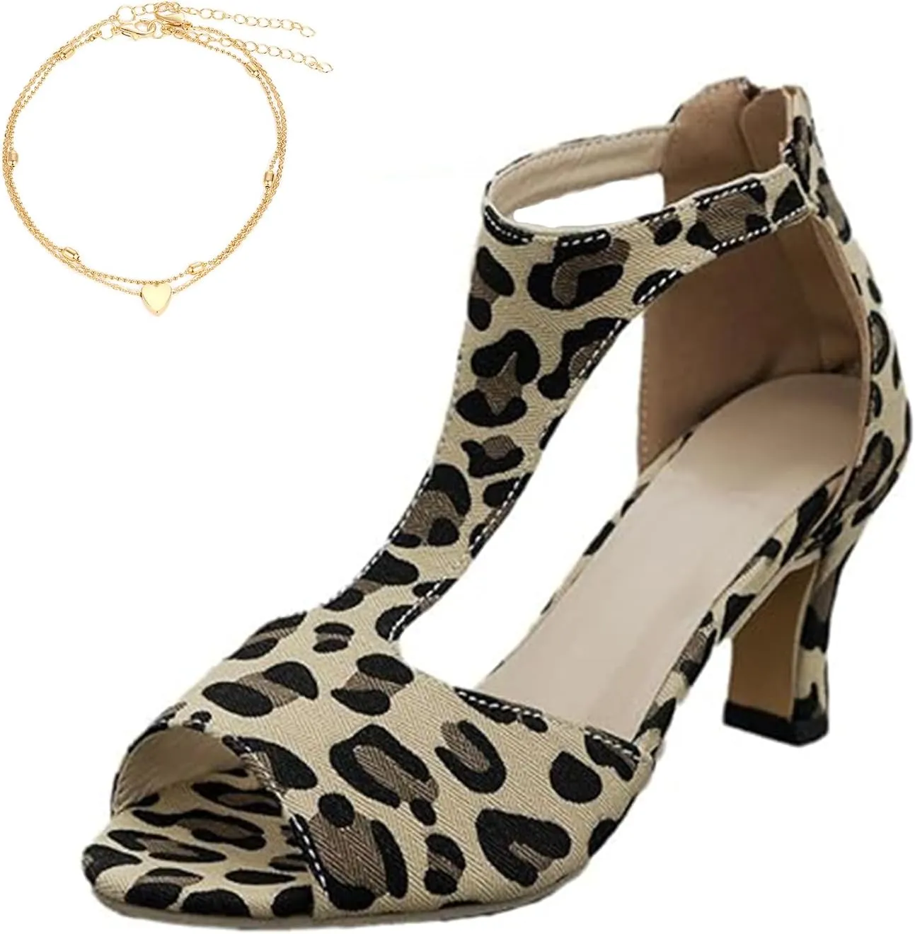 Nevriz Orthopedic High Heels for Women Leather High Heels Orthopedic Shoes Open Toe Heel Sandals Dressy Casual Orthotic Pumps Fish Mouth Shoes