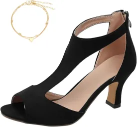 Nevriz Orthopedic High Heels for Women Leather High Heels Orthopedic Shoes Open Toe Heel Sandals Dressy Casual Orthotic Pumps Fish Mouth Shoes