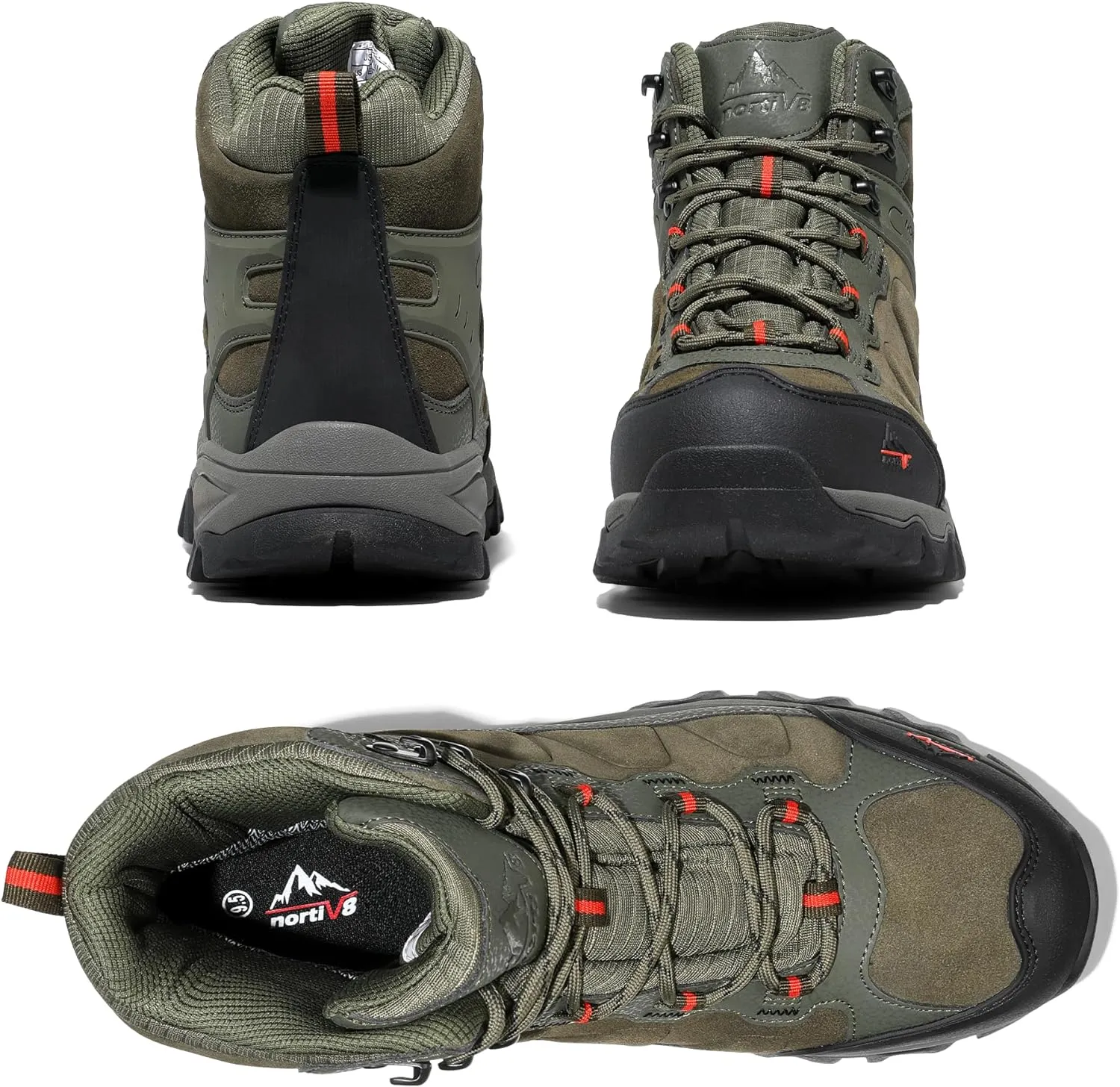 NORTIV 8 Men's Waterproof Hiking Boots Outdoor Mid Trekking Lightweight Mountaineering Shoes Paladin