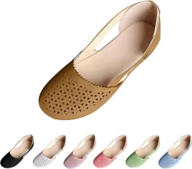 Orthopedic Sandals for Women Breathable Hollow Out Closed Toe Slip On Sandals Summer Casual Round Toe Low Heels Shoes Comfortable Non-Slip Walking Shoes Platform Sandal