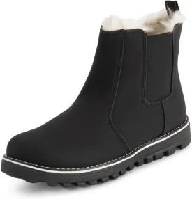 Polar Womens Memory Foam Chelsea Nubuck Boot Waterproof Rubber Welted Stitch Outsole Faux Fur Lined