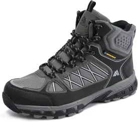 Queday Men's Hiking Boots Waterproof Outdoor Lightweight Trekking Shoes Ankle High Boots