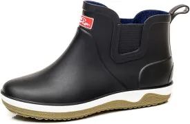 Rain Boots for Mens Thickened Slip On Waterproof Non-Slip Rubber Ankle Boots Rain Chelsea Booties
