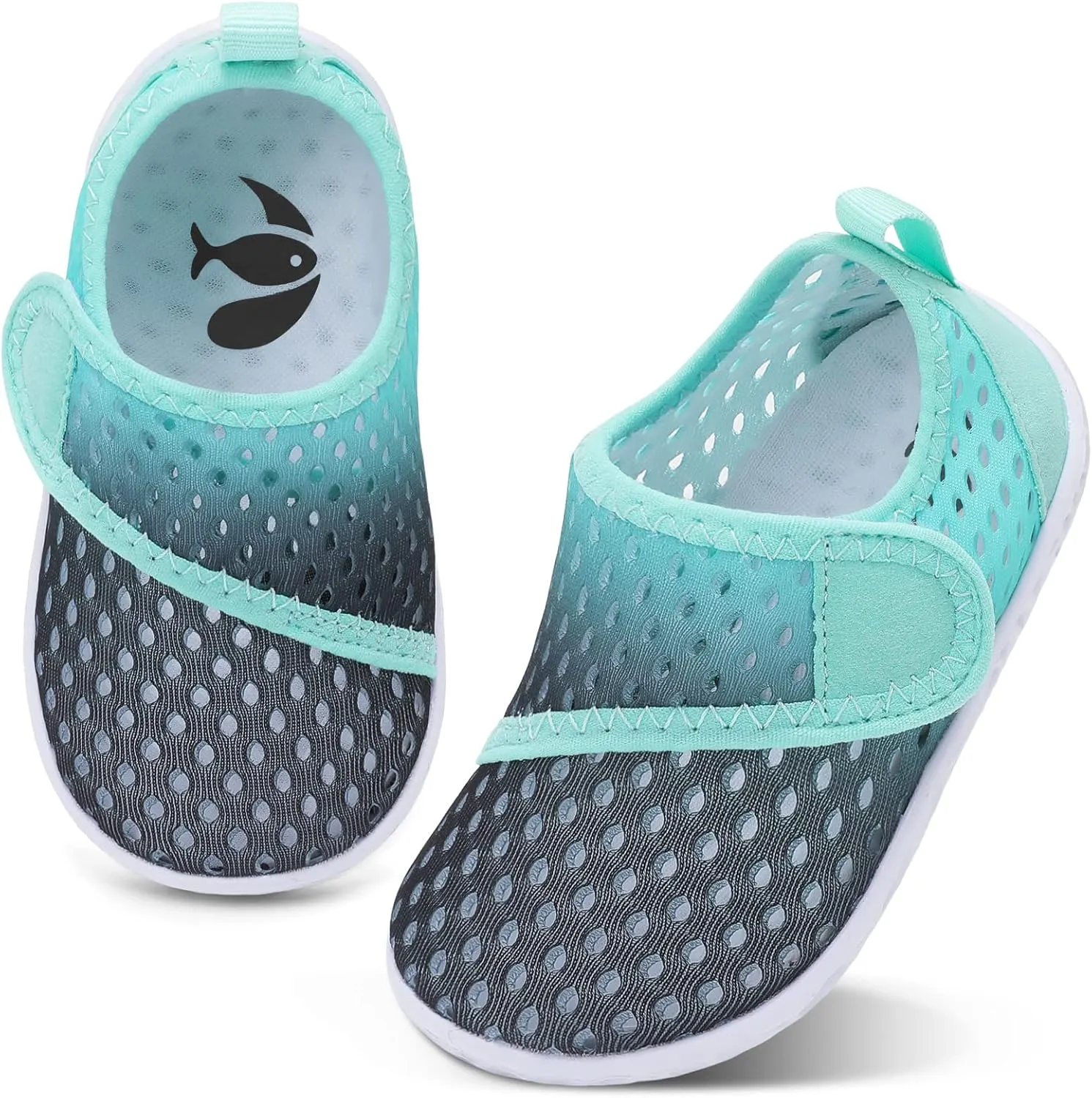 shopUAL Toddler Water Shoes Kids Girls Boys Beach Aqua Socks Skin Barefoot Walking Water Shoes Quick Dry Non-Slip Breathable Swim Pool Surf
