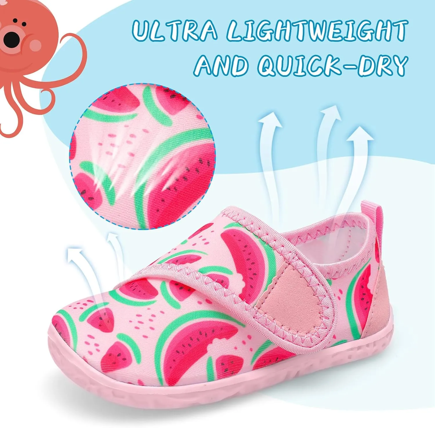 shopUAL Toddler Water Shoes Kids Girls Boys Beach Aqua Socks Skin Barefoot Walking Water Shoes Quick Dry Non-Slip Breathable Swim Pool Surf