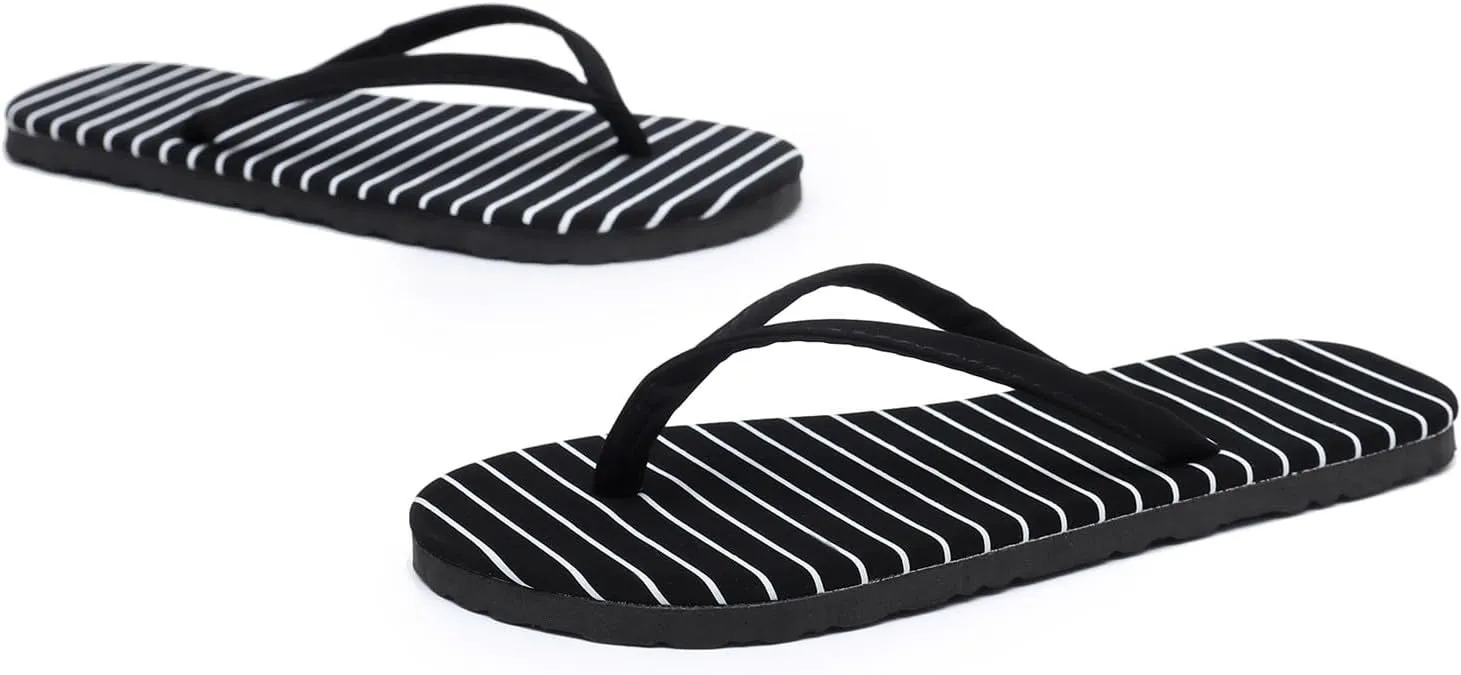Slim Flip Flops for Women Lightweight Memory Foam Flats Slippers Beach Basic Thong Sandals Summer Rubber Shower Shoes