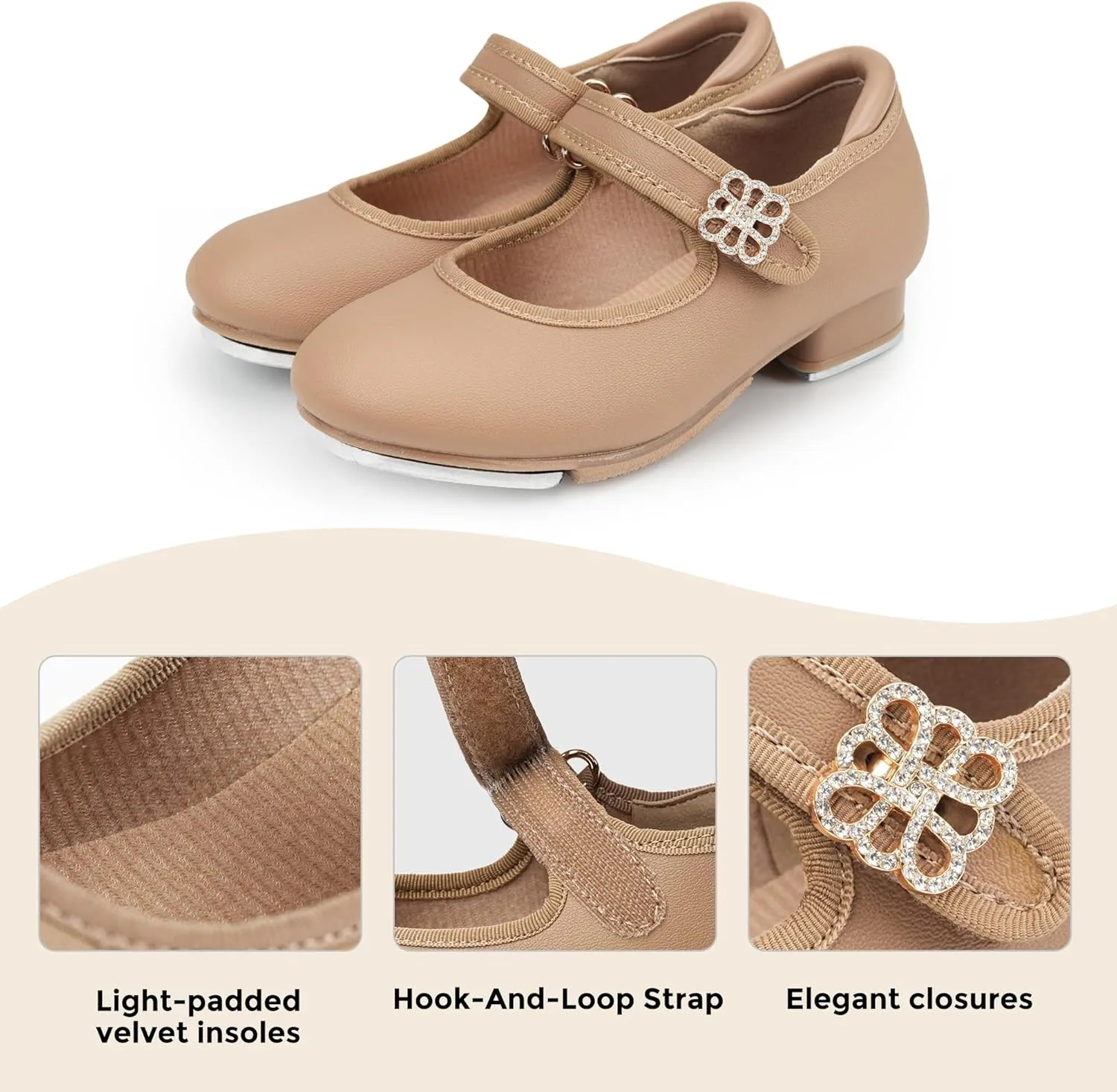 Stelle Girls Tap Shoes Boys Buckle PU Leather Dance Shoes(Toddler/Little Kid/Big Kid)