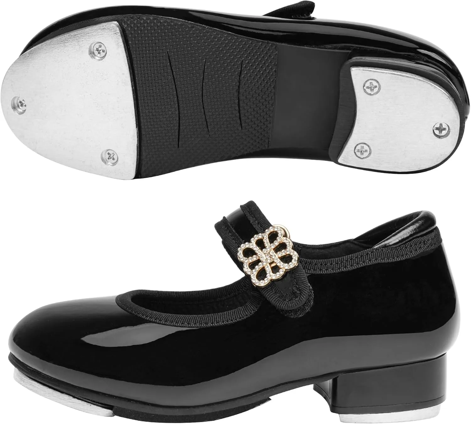 Stelle Girls Tap Shoes Boys Buckle PU Leather Dance Shoes(Toddler/Little Kid/Big Kid)