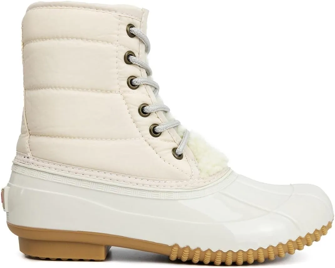 Sugar Women's Glitter Duck Boots | Stylish Lace-Up, Cozy Traction Sole | Perfect for Cold, Rainy, or Snowy Days | Trendy Booties - Skipper