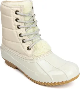 Sugar Women's Glitter Duck Boots | Stylish Lace-Up, Cozy Traction Sole | Perfect for Cold, Rainy, or Snowy Days | Trendy Booties - Skipper