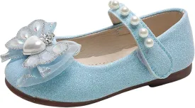 Toddler Girls Mary Jane Dress Shoes Ballet Flats Bridesmaids Heels Glitter Princess Shoes for Baptism/Crawling