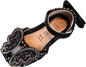 Toddler Girls Mary Janes Shoe Low Heel Ballet Flat Mary Jane Heels Princess Bow Party Wedding Pumps Shoes First Steps