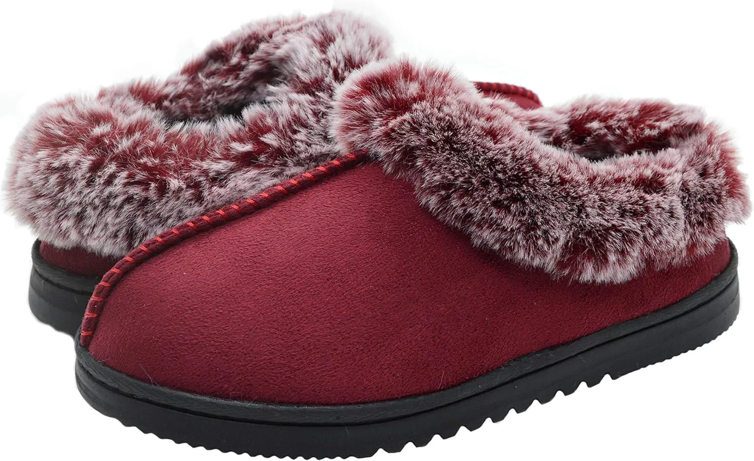 UBXRIN Womens Fuzzy Memory Foam Slippers Boots Cozy Faux Fur House Shoes Indoor Outdoor Rubber Sole Anti-Skid