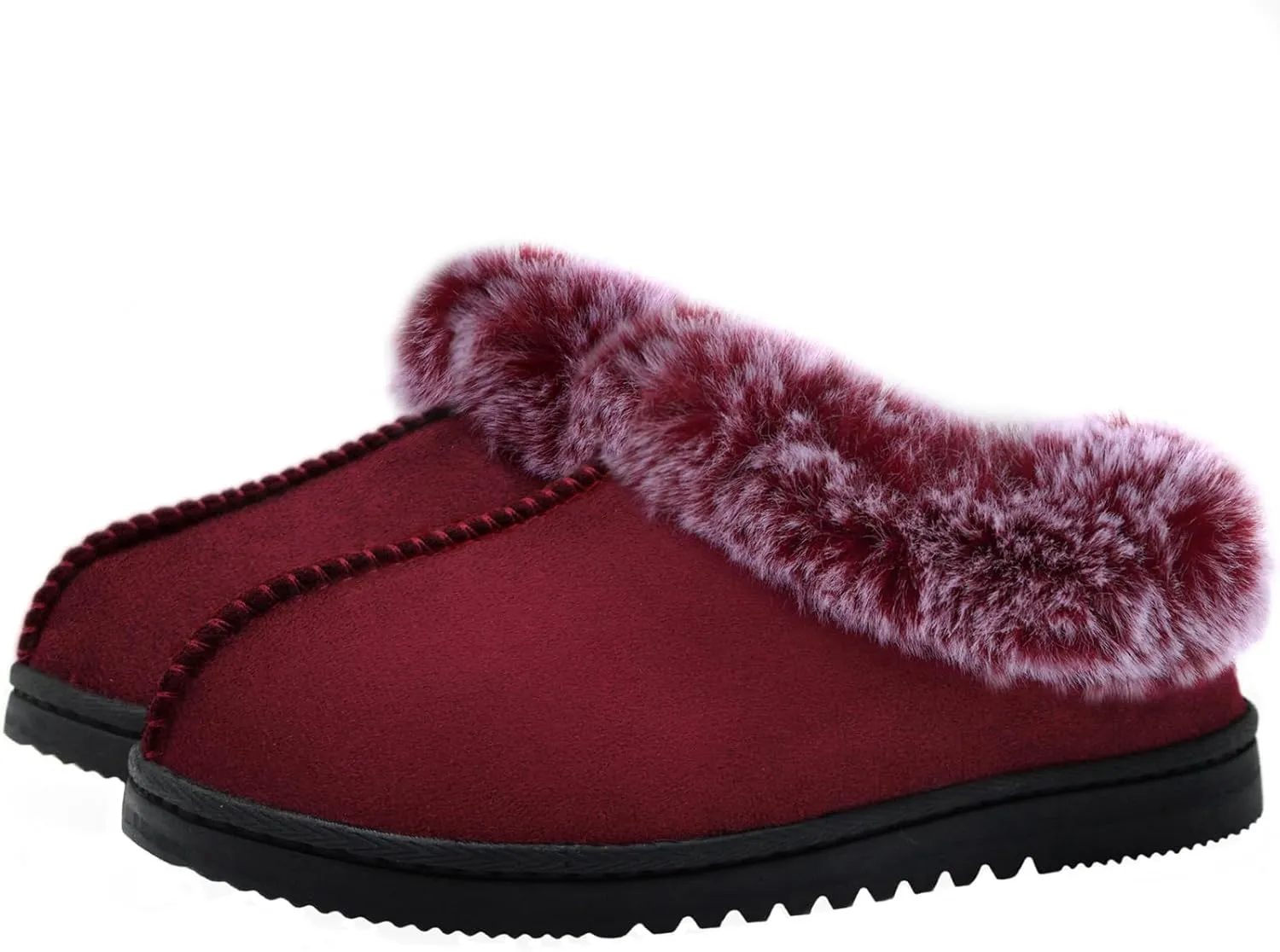 UBXRIN Womens Fuzzy Memory Foam Slippers Boots Cozy Faux Fur House Shoes Indoor Outdoor Rubber Sole Anti-Skid