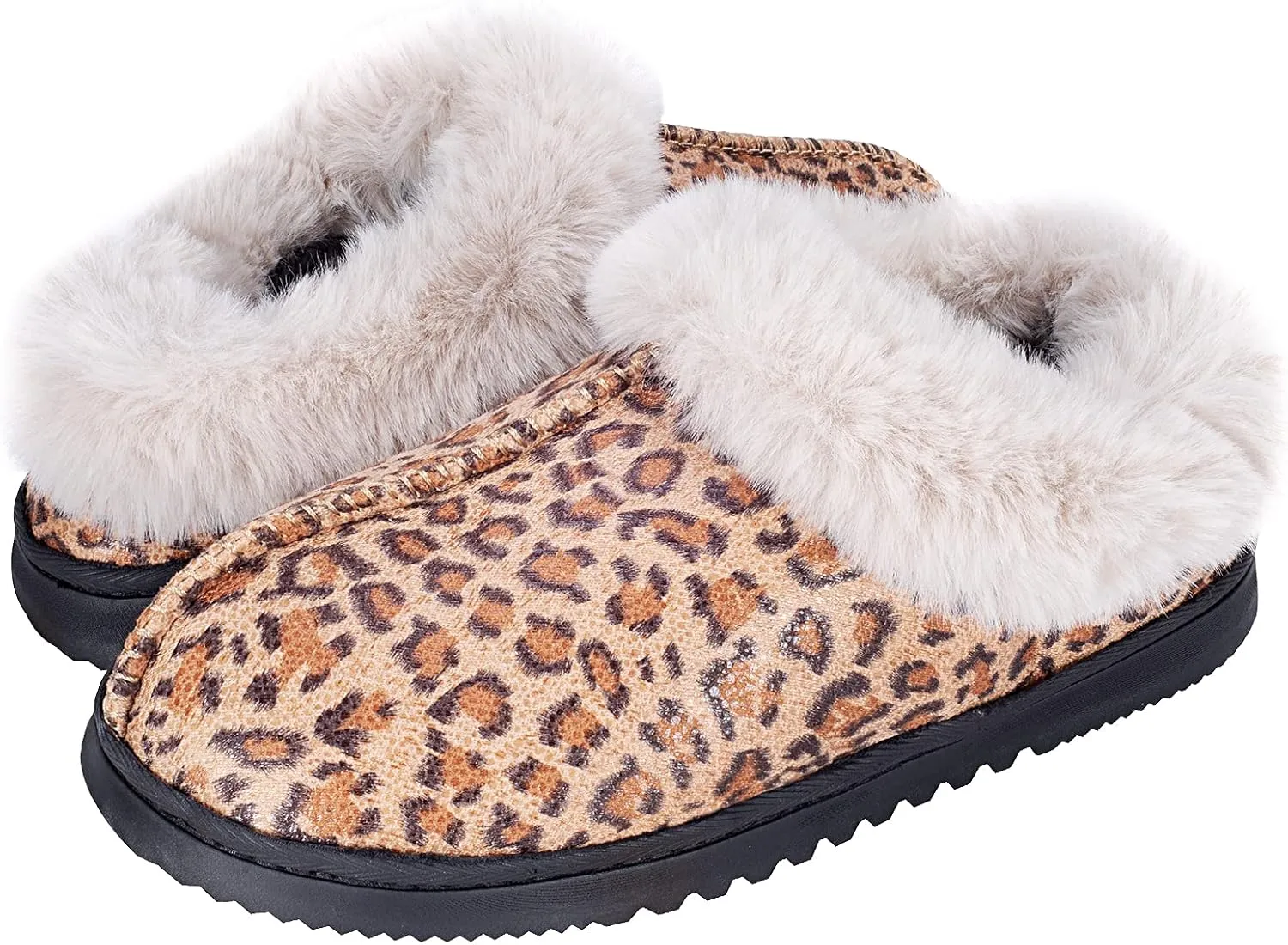UBXRIN Womens Fuzzy Memory Foam Slippers Boots Cozy Faux Fur House Shoes Indoor Outdoor Rubber Sole Anti-Skid