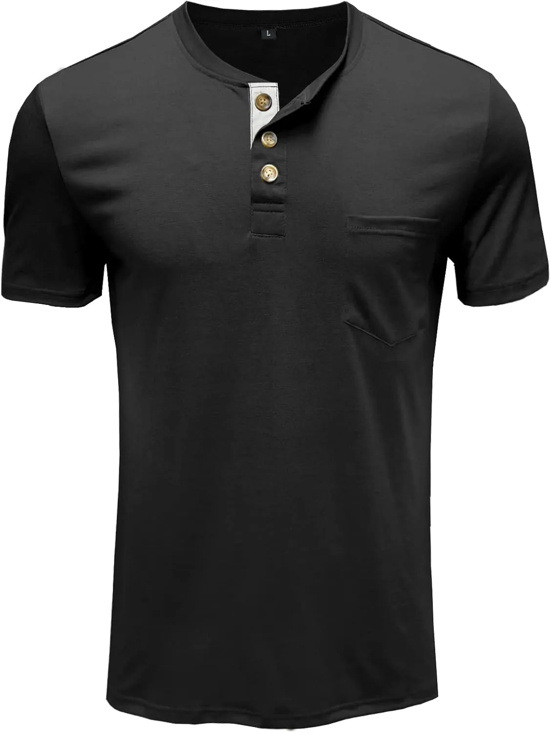 Uposiut Mens Henley Shirts Long/Short Sleeve T Shirt Fashion Casual Basic Plain Cotton Tee Shirts