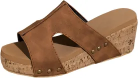 Womens Wedge Sandals Slides Open Toe Slip On Platform High Heeled Casual Summer Shoes Comfortable Cork Sandalias